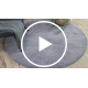 Tapis de lavage moderne LINDO cercle gris, antidérapant, shaggy